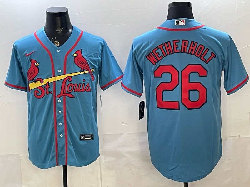Men 2026 St.Louis Cardinals #26 Wetherholt blue Nike MLB Jersey 06874